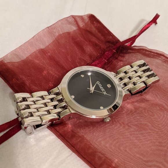 Gruen Silver Tone Diamond Quartz Wrist Watch - Picture 3 of 8